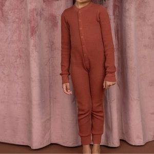 Lot of 4 noble carriage waffle one piece Jammie’s sleep suit 7 YR old.